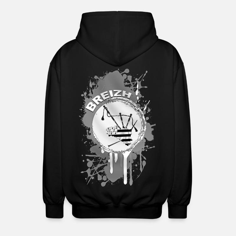 Breizh Bagpipe - Veste à capuche unisexe - noir