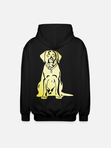 Labrador Dog Silhouette - Unisex Hooded Jacket - black