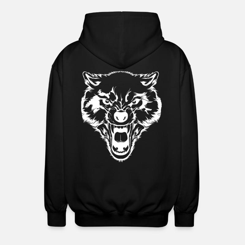 Wolf - Cooler Wolf - Dessin - Veste à capuche unisexe - noir