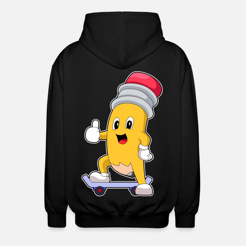 Pencil Skater Skateboard - Veste à capuche unisexe - noir