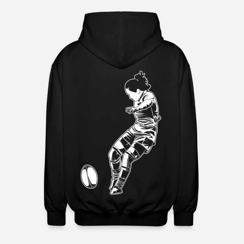 Joueuse de rugby filles - Veste à capuche unisexe - noir
