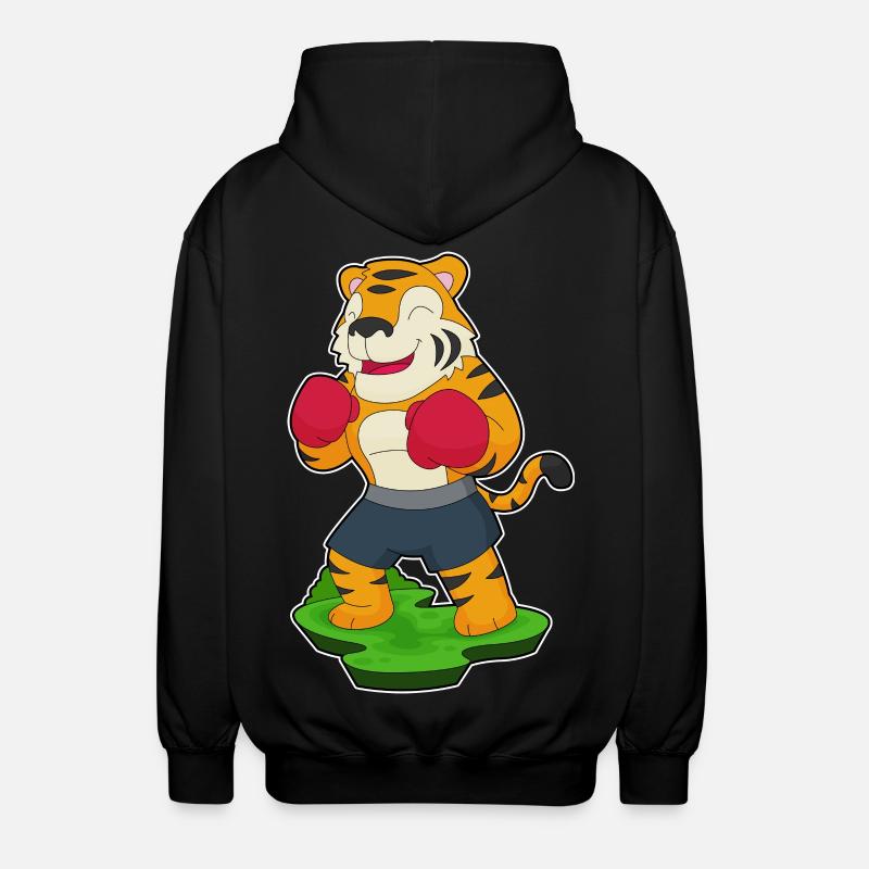 Tiger Boxer Boxhandschuhe Boxen - Unisex Kapuzenjacke - Schwarz
