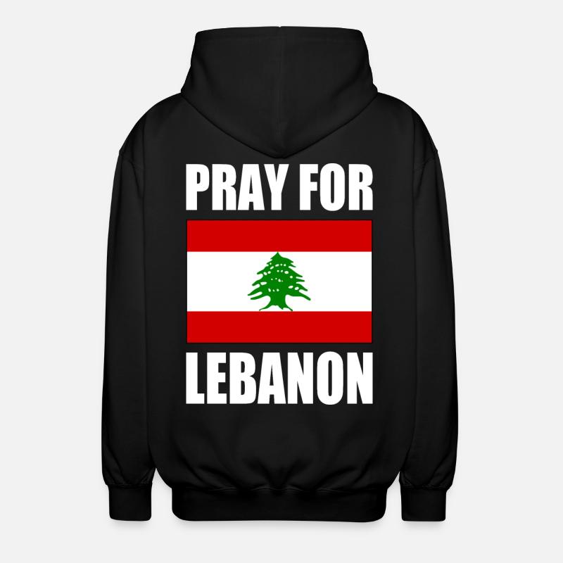Pray for lebanon - Unisex Hooded Jacket - black