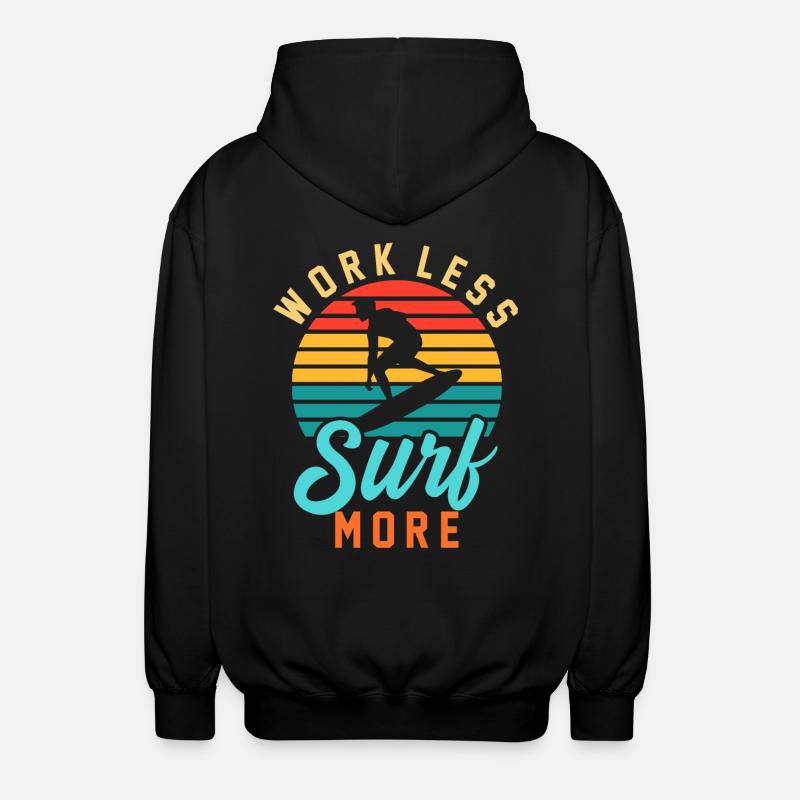 Summer surfing surfboard - Unisex Hooded Jacket - black