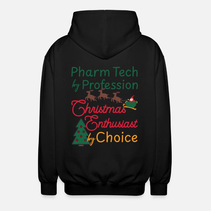 Pharmacy technician Christmas Xmas Elf - Unisex Hooded Jacket - black