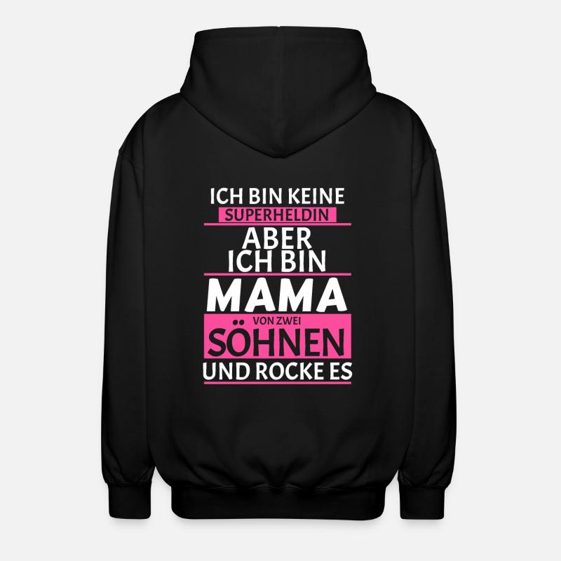 Mama von zwei Söhnen - Unisex Kapuzenjacke - Schwarz
