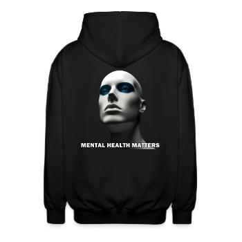 Gesundheit - Unisex Kapuzenjacke - Schwarz - Hinten - AI Model Male 185 light (185cm)