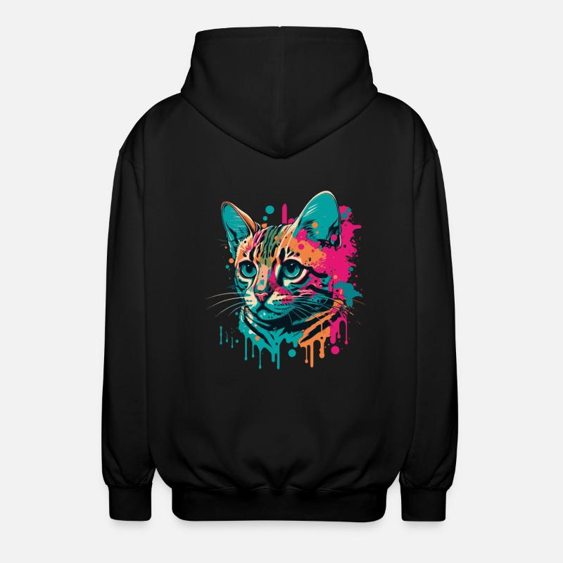 Coole Katze - Unisex Kapuzenjacke - Schwarz