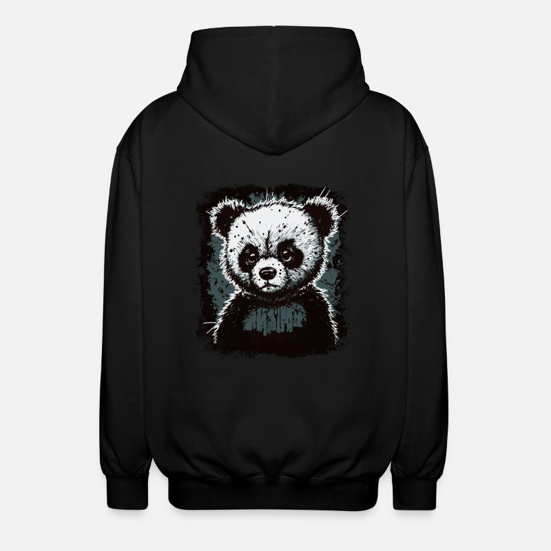 Panda triste - Veste à capuche unisexe - noir