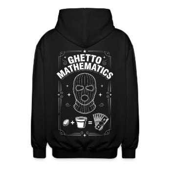 Ghetto Mathematics - Unisex Kapuzenjacke - Schwarz - Hinten - AI Model Male 185 light (185cm)