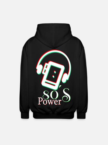 80's Power - Unisex Hooded Jacket - black