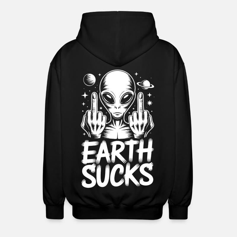 Alien Stinkefinger - Unisex Kapuzenjacke - Schwarz