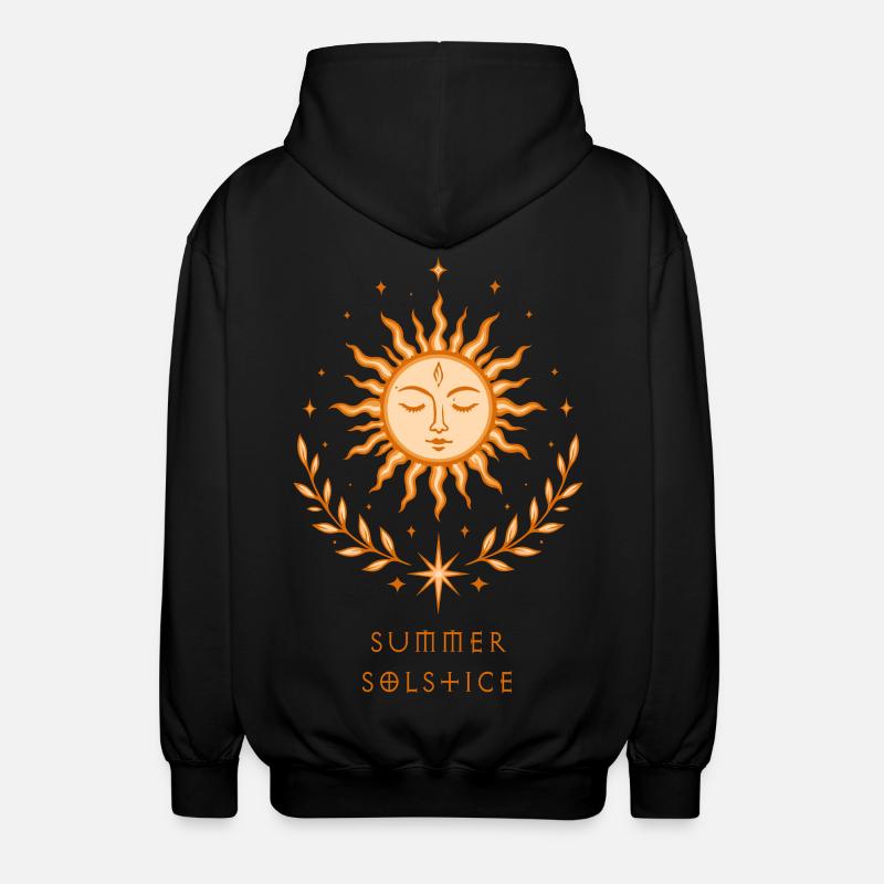 Summer Solstice Sonne – Boho Symbol - Unisex Kapuzenjacke - Schwarz