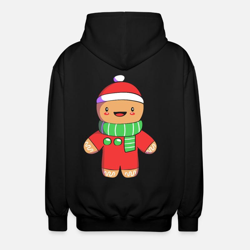 Lebkuchenmann Weihnachten Lebkuchen - Unisex Kapuzenjacke - Schwarz