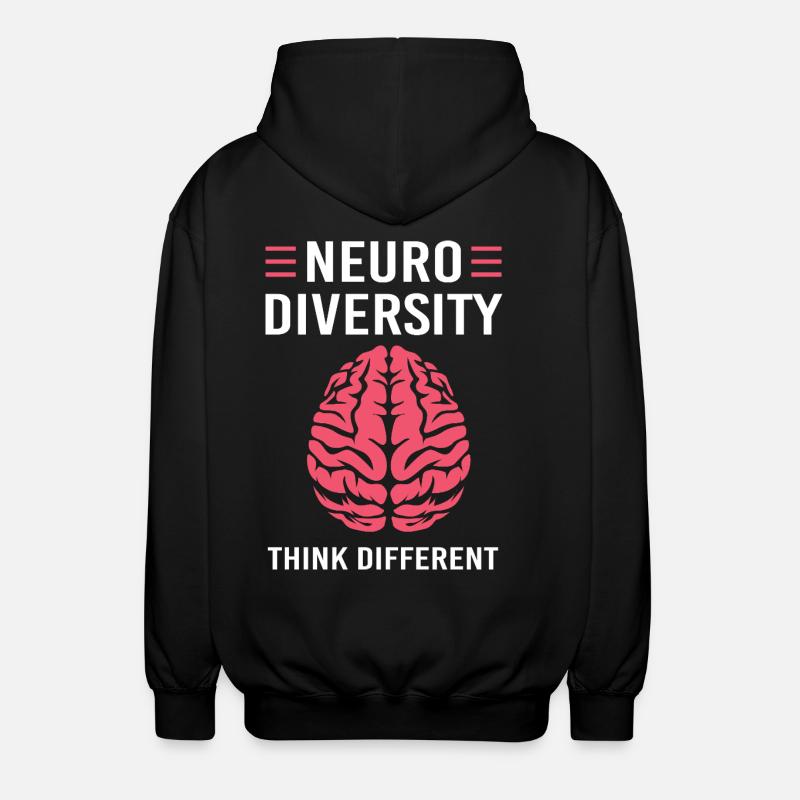 Autisme, Autiste, TDAH, Asperger, Neurodiversité - Veste à capuche unisexe - noir