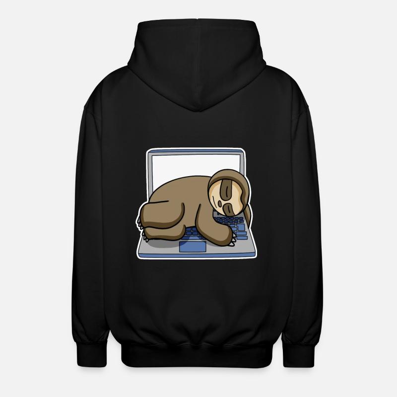 Sloth office funny relax - Unisex Hooded Jacket - black