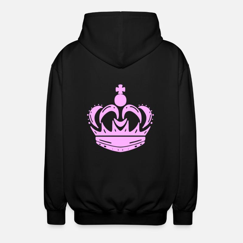 Krone Rosa - Unisex Kapuzenjacke - Schwarz