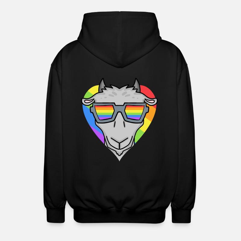LGBT Tier Ziege Regenbogen - Unisex Kapuzenjacke - Schwarz
