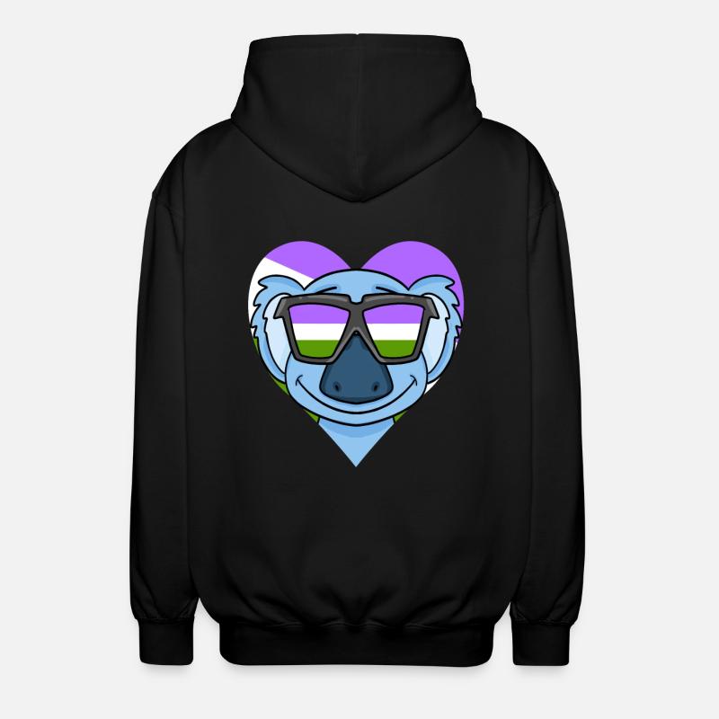 Genderqueer Koala - Unisex Hooded Jacket - black