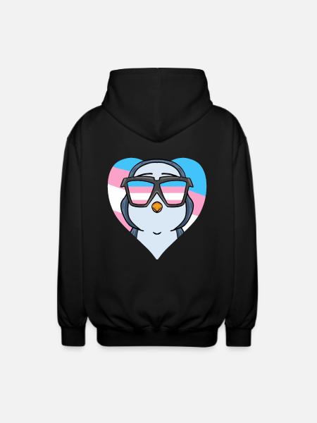 Transgender Transsexual Penguin Gift - Unisex Hooded Jacket - black