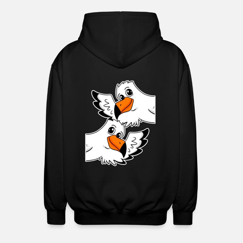 Möwe Möwen - Unisex Kapuzenjacke - Schwarz