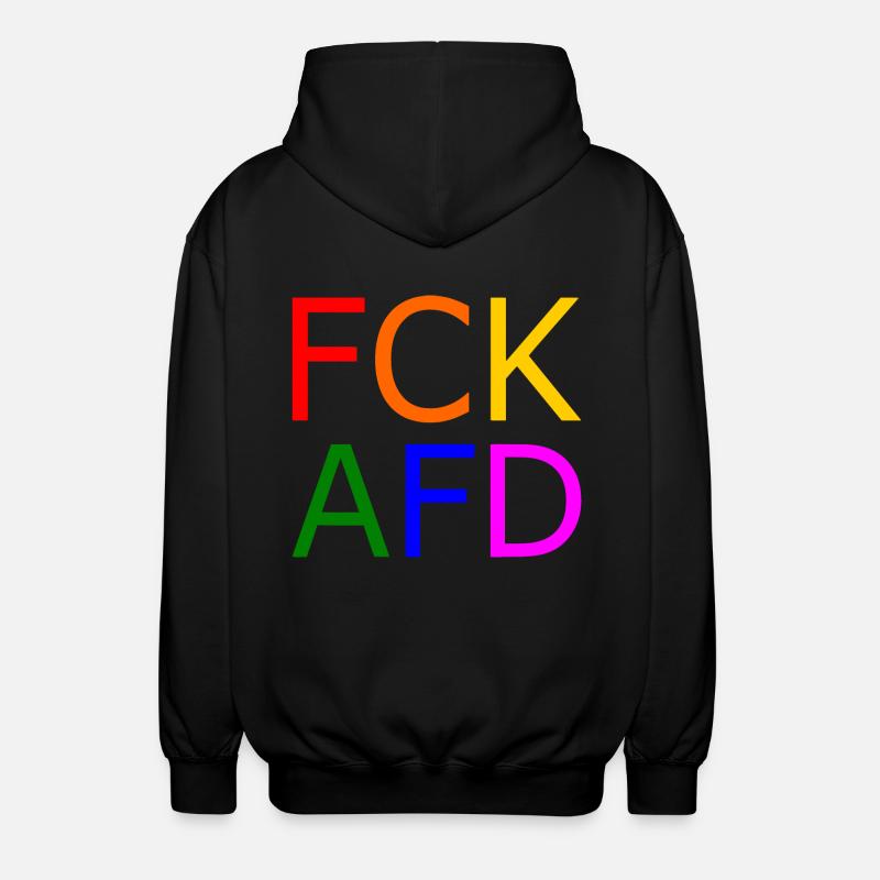 Fck afd - Unisex Kapuzenjacke - Schwarz