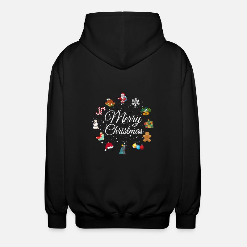 Frohe Weihnachten - Unisex Kapuzenjacke - Schwarz
