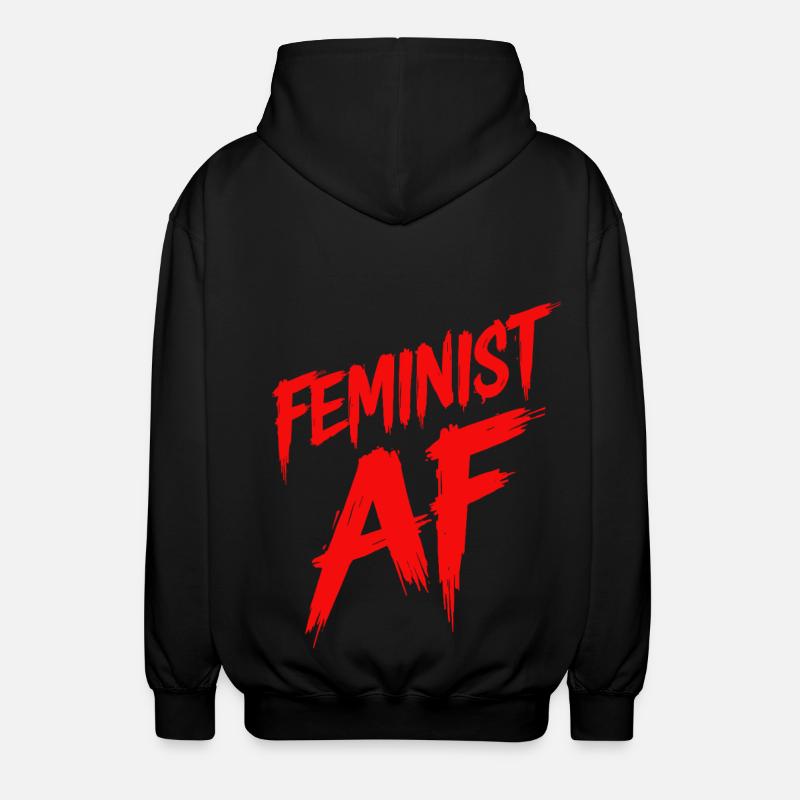 Féministe AF Déclaration Dicton - Veste à capuche unisexe - noir