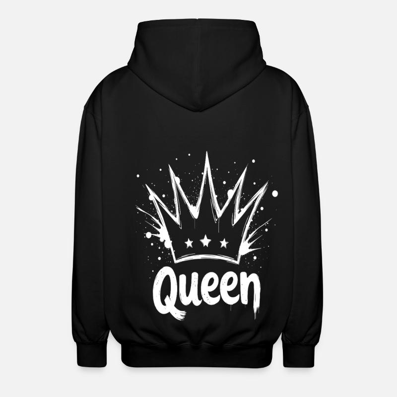 Queen Krone Splash - Unisex Kapuzenjacke - Schwarz