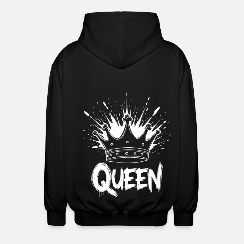 Queen Crown Splash - Unisex Hooded Jacket - black