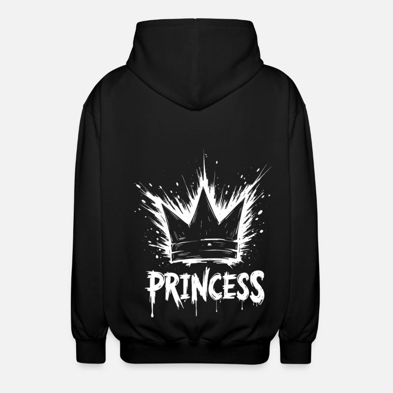 Princess Crown Splash - Unisex Hooded Jacket - black