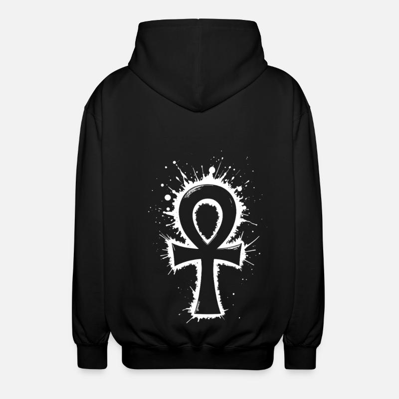 Egypt Ankh Symbol Splash - Unisex Hooded Jacket - black