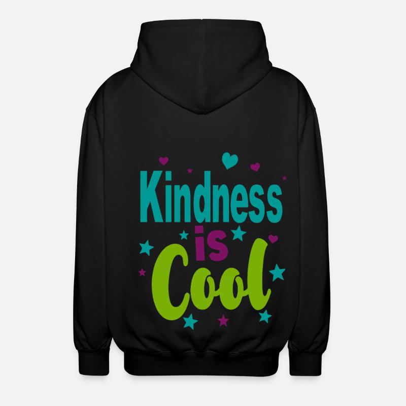 Kindness is Cool - Bunte Sterne - Unisex Kapuzenjacke - Schwarz