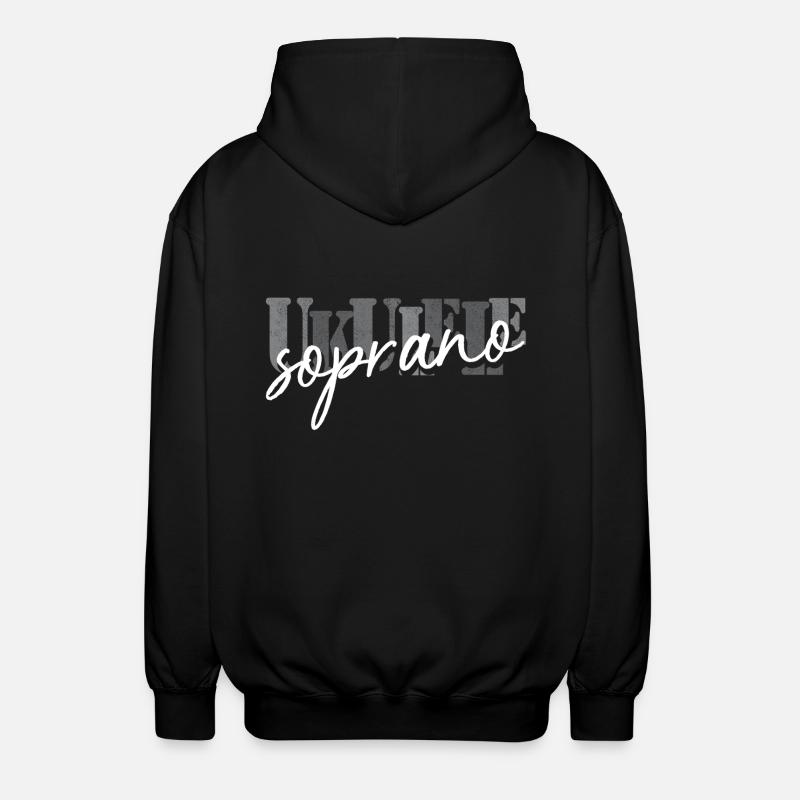 Ukulélé Soprano Noir Blanc - Veste à capuche unisexe - noir