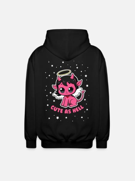 Cute as Hell - Unisex Hooded Jacket - black