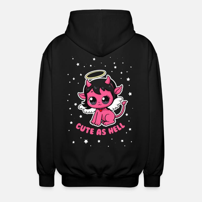 Cute as Hell - Unisex Hooded Jacket - black