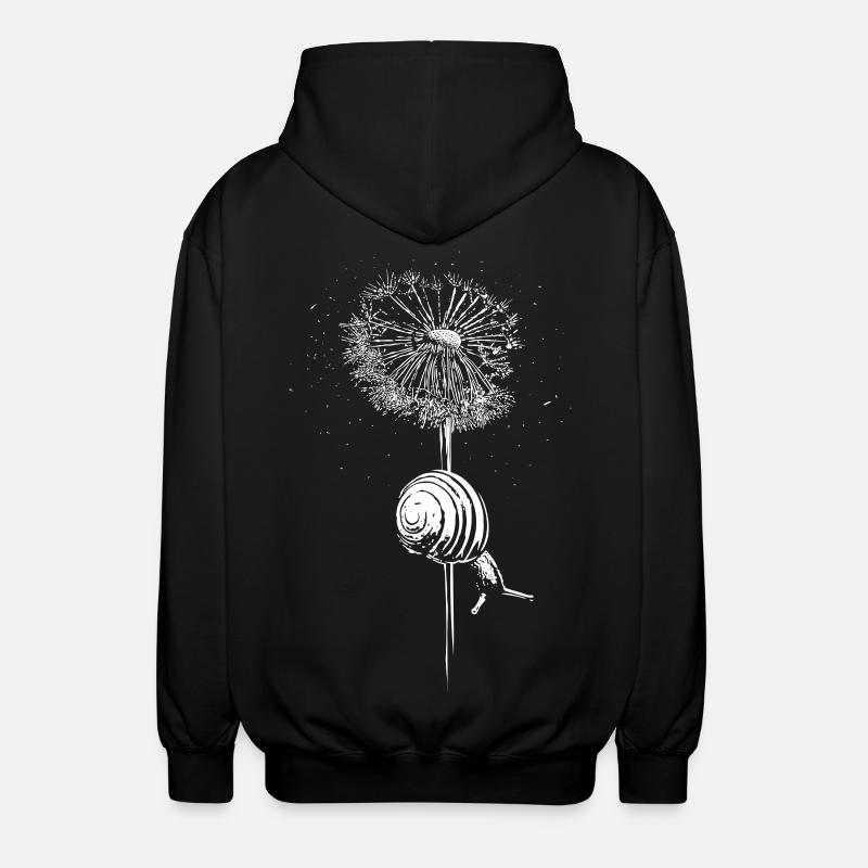 Pusteblume Löwenzahn Schnecke - Unisex Kapuzenjacke - Schwarz