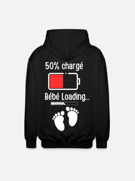 Baby-Ladeakku 50% - Unisex Kapuzenjacke - Schwarz