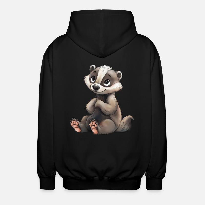 Niedlicher Dachs - Unisex Kapuzenjacke - Schwarz
