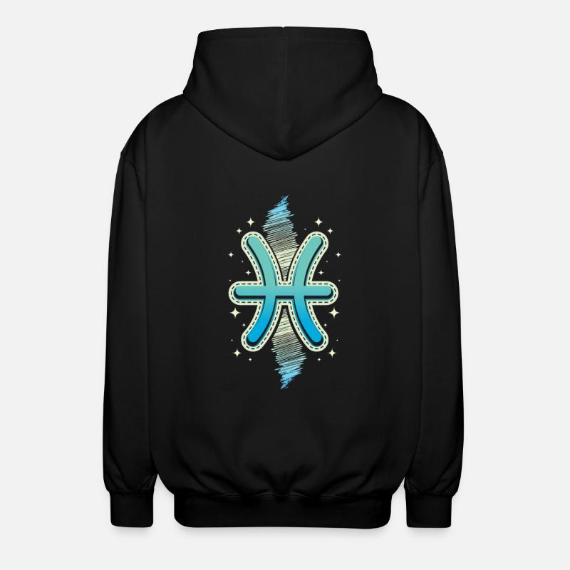 Poisson signe du zodiaque - Veste à capuche unisexe - noir