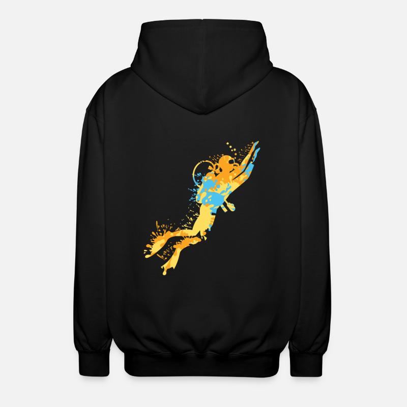 Diver Dive Splash - Unisex Hooded Jacket - black