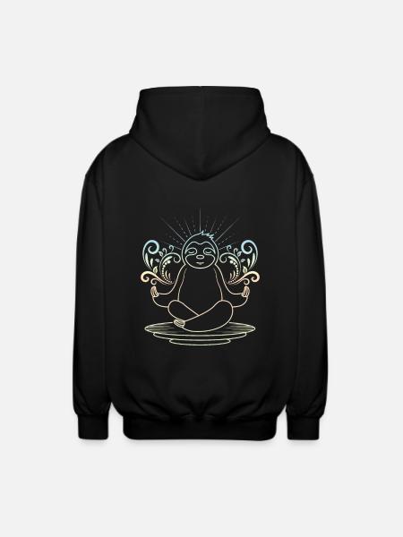 Sloth yoga - Unisex Hooded Jacket - black
