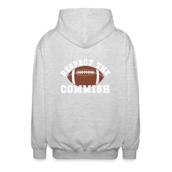Respektieren Sie den Commish Fantasy Football Commissioner - Unisex Kapuzenjacke - Hellgrau meliert - Hinten - AI Model Male 185 light (185cm)