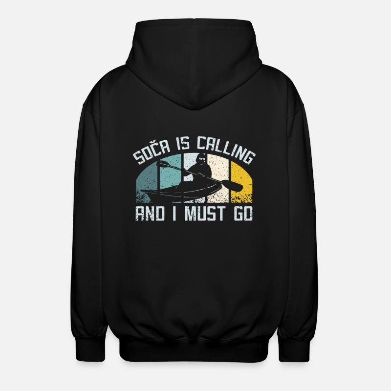 Kayaking on soca slovenia - Unisex Kapuzenjacke - Schwarz