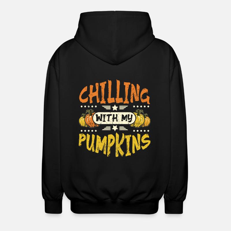 chilling avec mes citrouilles - Veste à capuche unisexe - noir
