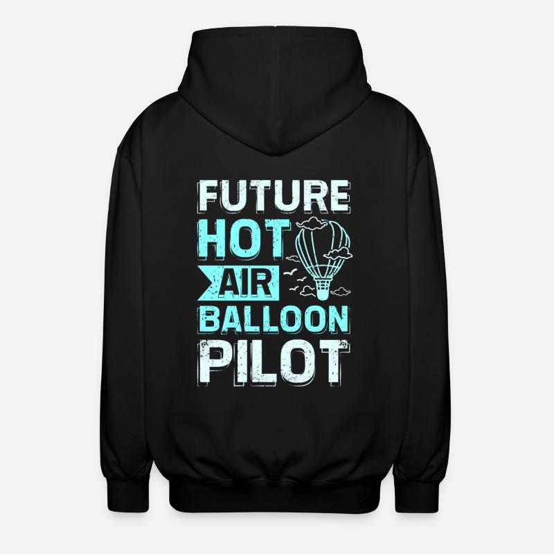 Future hot air balloon - Unisex Hooded Jacket - black