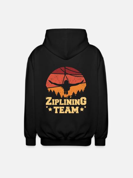 Ziplining team - Unisex Hooded Jacket - black