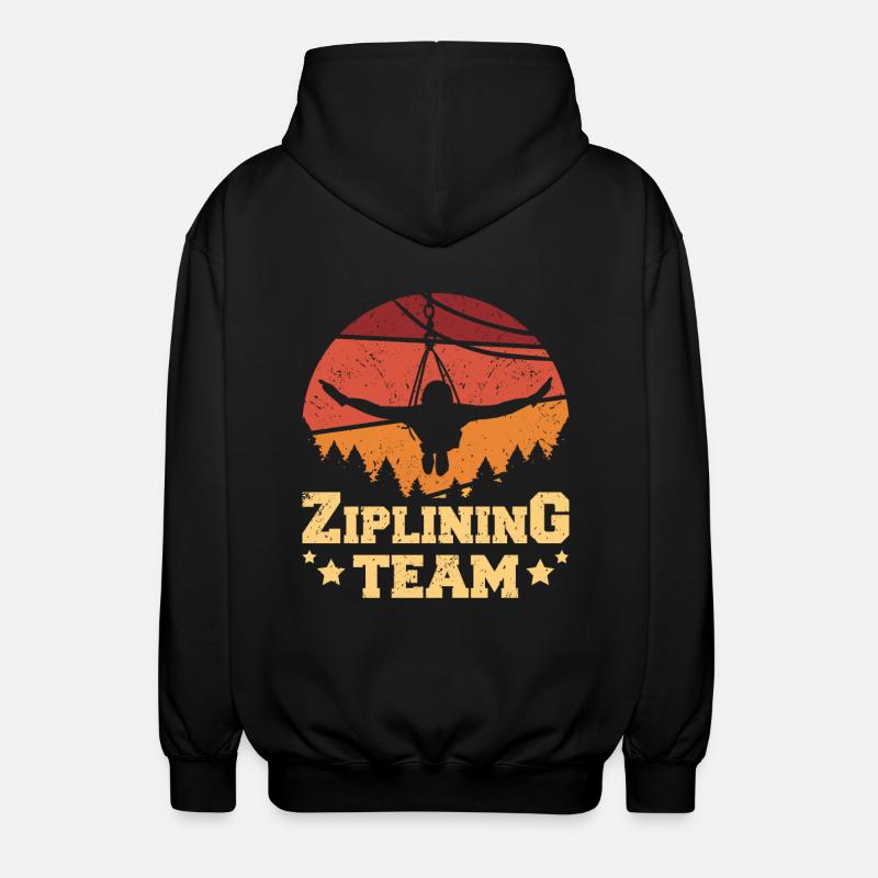 Ziplining team - Unisex Hooded Jacket - black