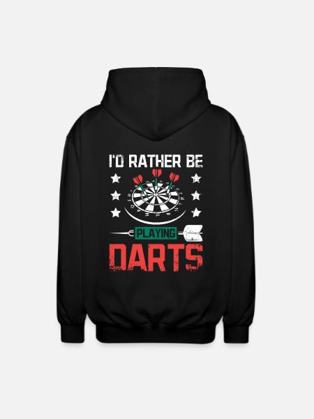 I'd rather be playing darts - Unisex Hooded Jacket - black