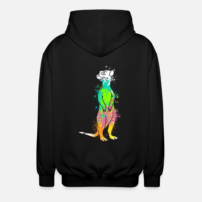 Splash Art Surikate Meerkats - Unisex Hooded Jacket - black
